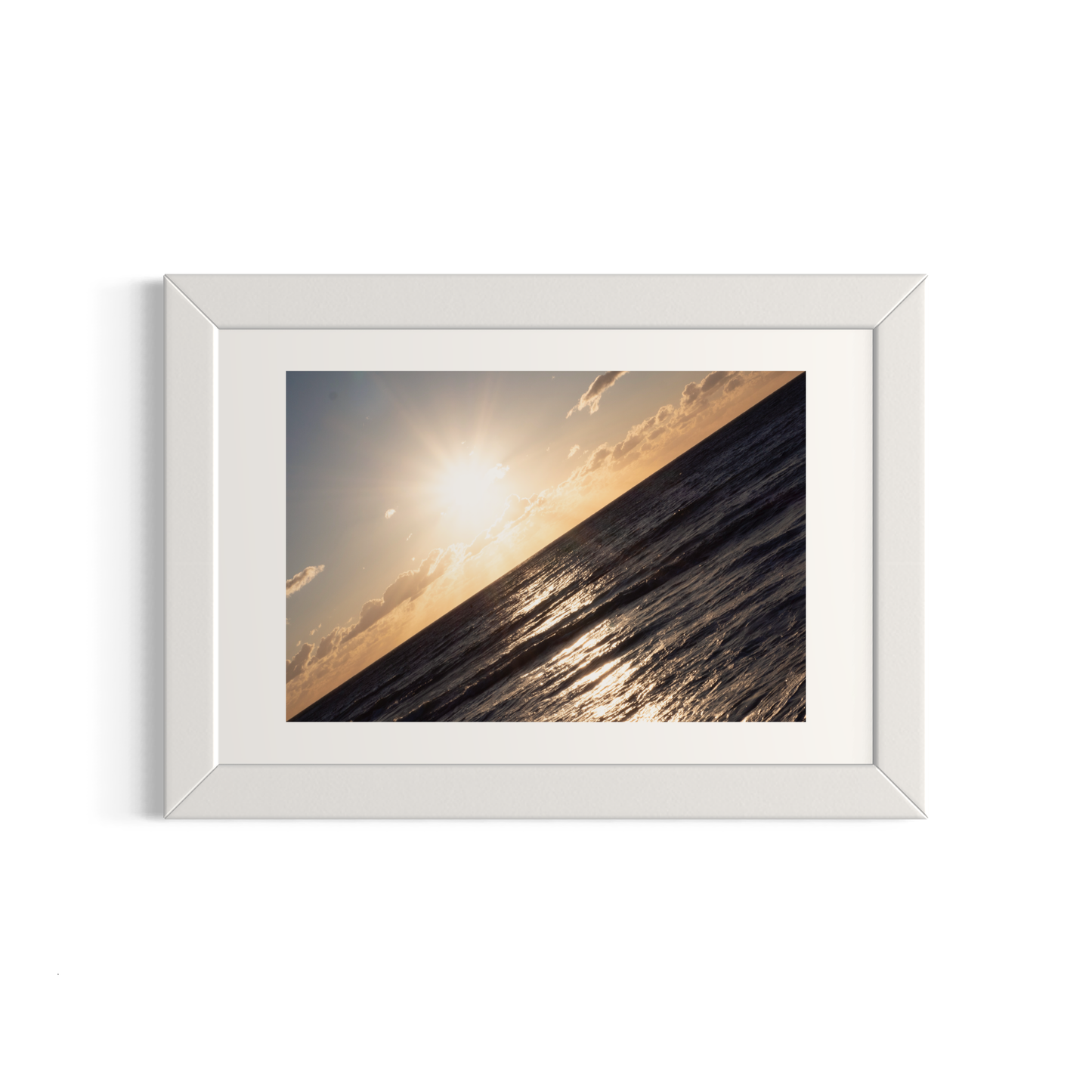 NOMO NOPRO 40 x 60 cm / Cadre Bois Blanc Tirage "SEA SIDE" Carqueiranne n°1