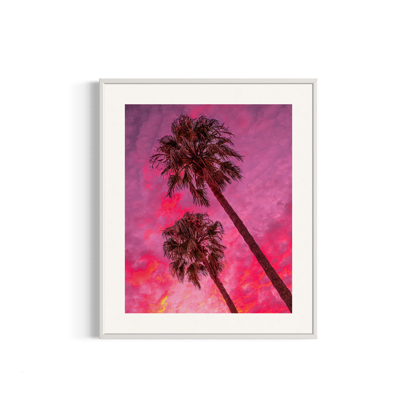 NOMO NOPRO 50 x 60 cm / Cadre Aluminium Blanc Tirage "PALMTREES" L'Almanarre n°8