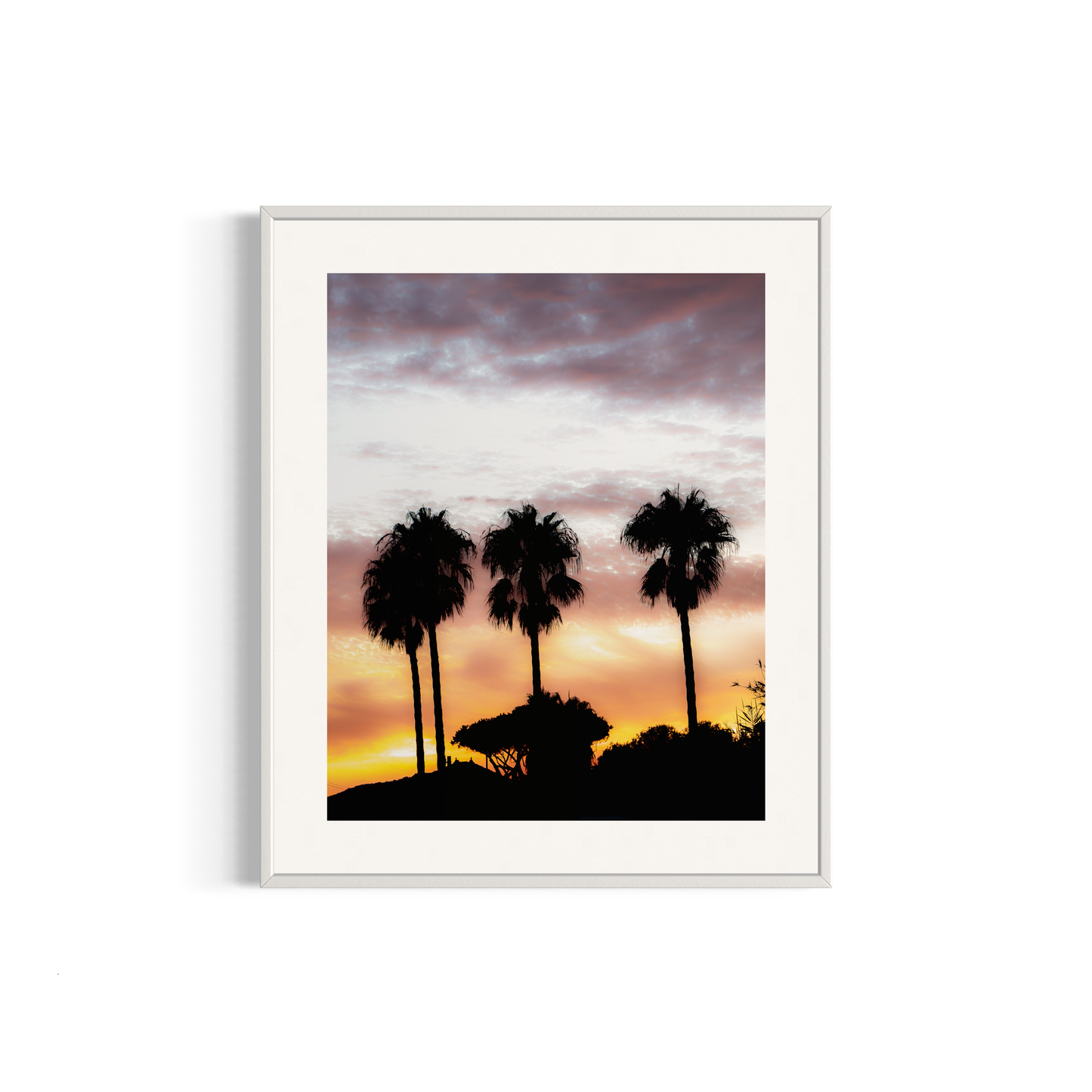 NOMO NOPRO 50 x 60 cm / Cadre Aluminium Blanc Tirage "PALMTREES" L'Almanarre n°9
