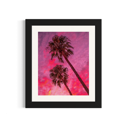 NOMO NOPRO 50 x 60 cm / Cadre Bois Noir Tirage "PALMTREES" L'Almanarre n°8